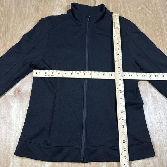 Ibex Women’s Black Full Zip Long Sleeve Jacket 100% Merino Wool Size Medium - Picture 4 of 6
